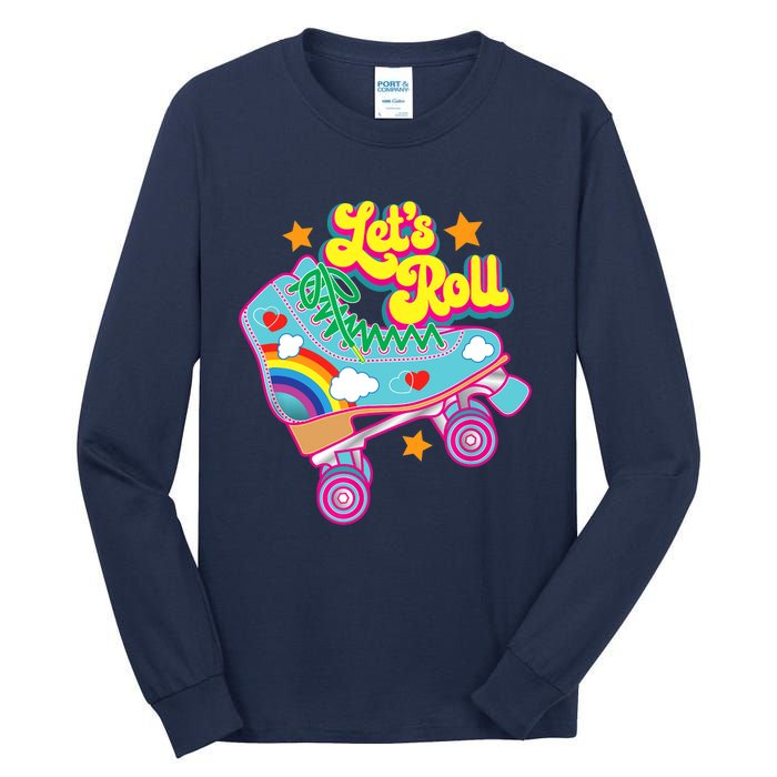 Retro Let’s Roll Rollerskating Cute Roller Skater 70s 80s Tall Long Sleeve T-Shirt