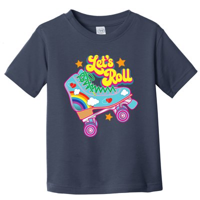 Retro Let’s Roll Rollerskating Cute Roller Skater 70s 80s Toddler T-Shirt