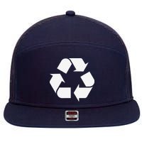 Recycling Logo Recycle Symbol Earth Day 7 Panel Mesh Trucker Snapback Hat