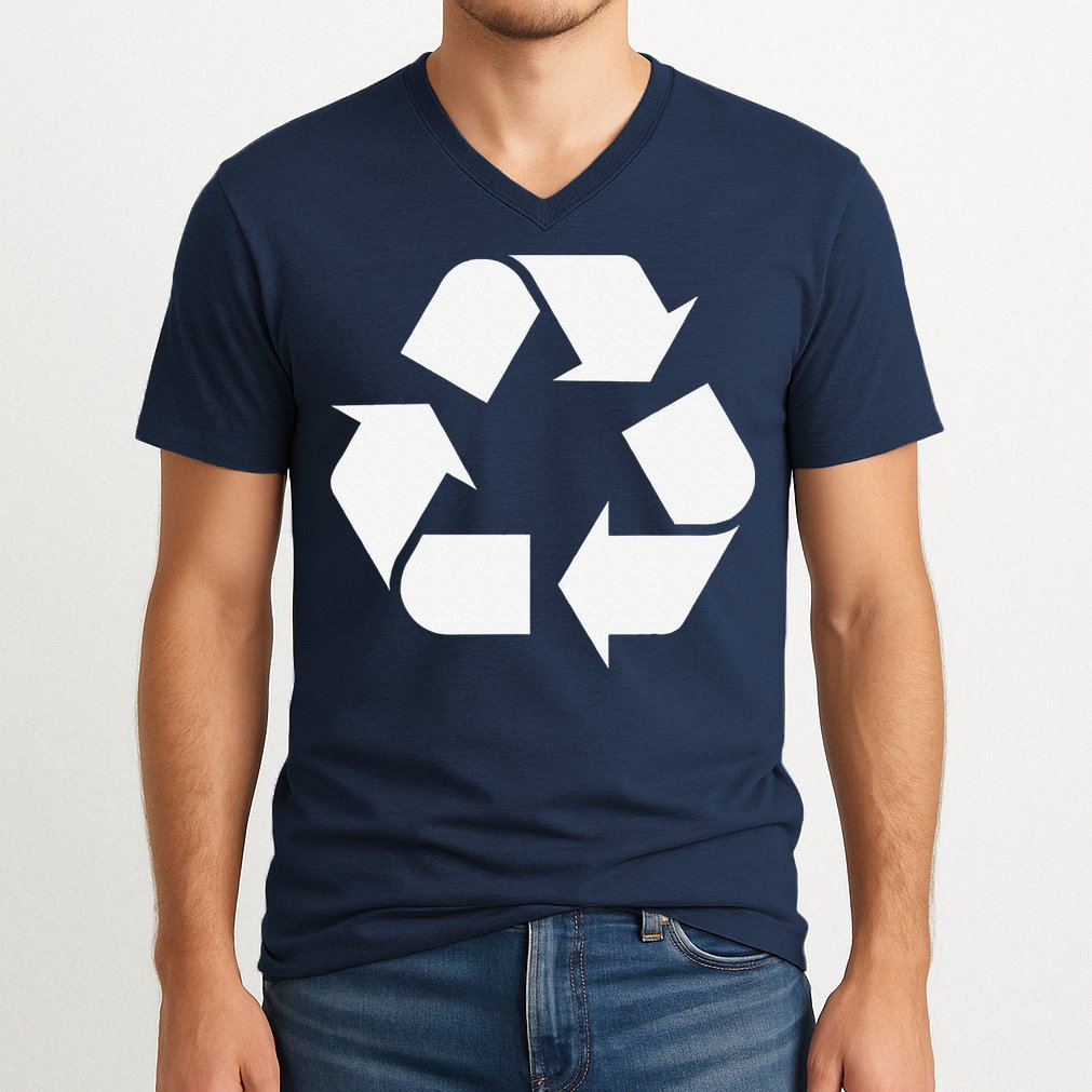 Recycling Logo Recycle Symbol Earth Day V-Neck T-Shirt