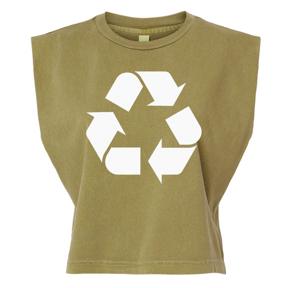 Recycling Logo Recycle Symbol Earth Day Garment-Dyed Women's Muscle Tee