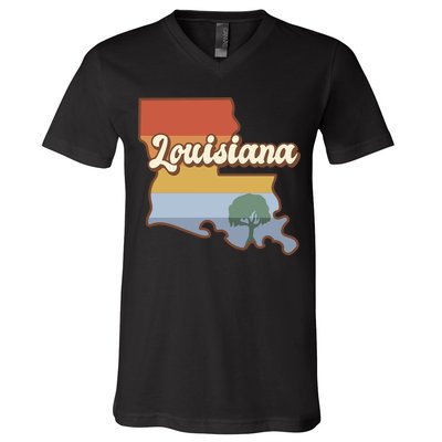 Retro Louisiana V-Neck T-Shirt