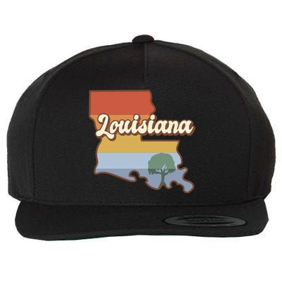 Retro Louisiana Wool Snapback Cap