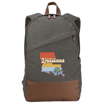 Retro Louisiana Cotton Canvas Backpack