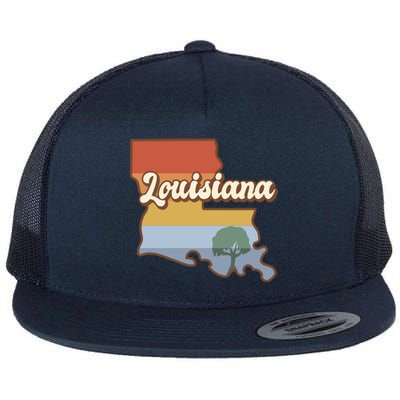 Retro Louisiana Flat Bill Trucker Hat