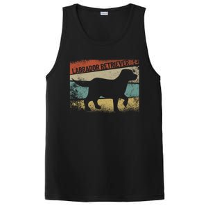 Retro Labrador Retriever Dog Breed Silhouette Lab PosiCharge Competitor Tank