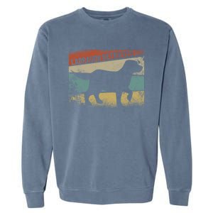 Retro Labrador Retriever Dog Breed Silhouette Lab Garment-Dyed Sweatshirt