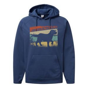 Retro Labrador Retriever Dog Breed Silhouette Lab Performance Fleece Hoodie