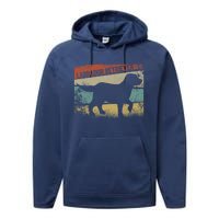 Retro Labrador Retriever Dog Breed Silhouette Lab Performance Fleece Hoodie