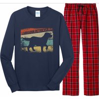 Retro Labrador Retriever Dog Breed Silhouette Lab Long Sleeve Pajama Set