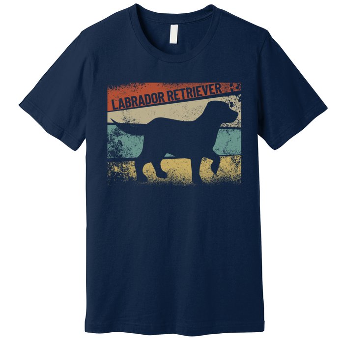 Retro Labrador Retriever Dog Breed Silhouette Lab Premium T-Shirt