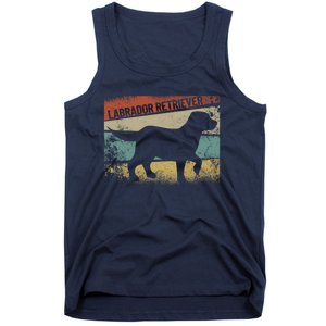 Retro Labrador Retriever Dog Breed Silhouette Lab Tank Top