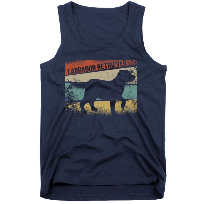 Retro Labrador Retriever Dog Breed Silhouette Lab Tank Top