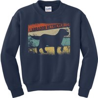 Retro Labrador Retriever Dog Breed Silhouette Lab Kids Sweatshirt