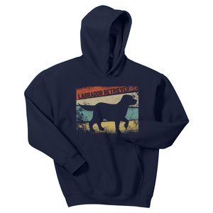 Retro Labrador Retriever Dog Breed Silhouette Lab Kids Hoodie