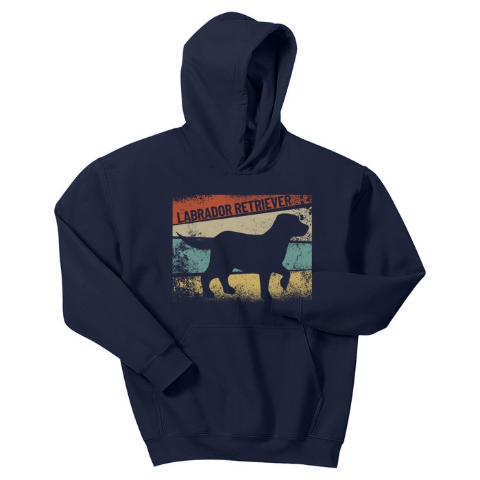 Retro Labrador Retriever Dog Breed Silhouette Lab Kids Hoodie