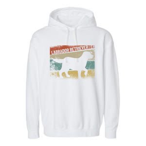 Retro Labrador Retriever Dog Breed Silhouette Lab Garment-Dyed Fleece Hoodie