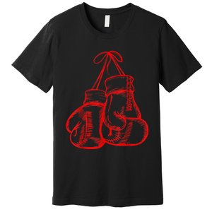 Retro Love Red Boxing Gloves Gifts Boxer Gift TShirt Premium T-Shirt