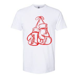 Retro Love Red Boxing Gloves Gifts Boxer Gift TShirt Softstyle CVC T-Shirt