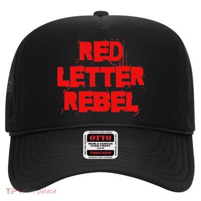 Red Letter Rebel Christian Man Woman Believe Christ Is King High Crown Mesh Back Trucker Hat