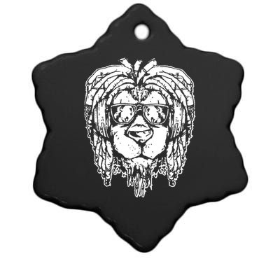 Rasta Lion Ceramic Star Ornament