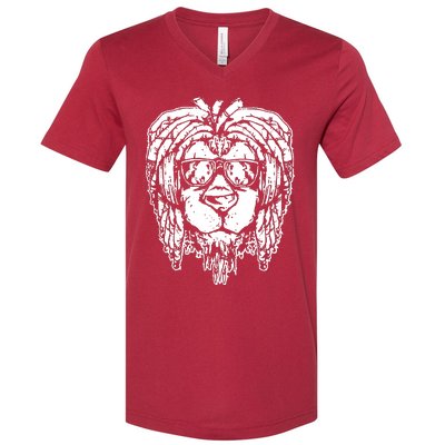 Rasta Lion V-Neck T-Shirt