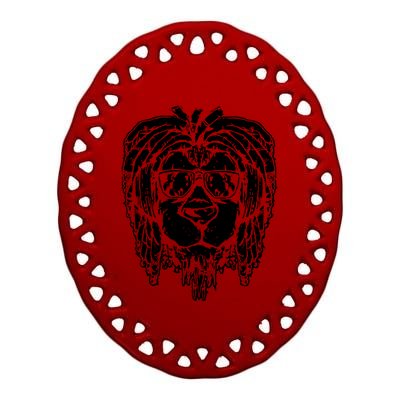 Rasta Lion Ceramic Oval Ornament