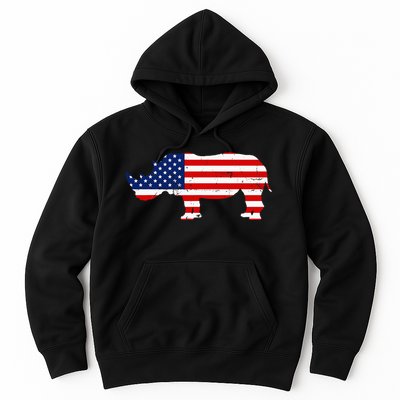 Rhino Lover Rhinoceros Horn Safari Wildlife Independence Day Hoodie