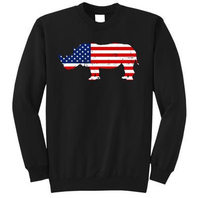 Rhino Lover Rhinoceros Horn Safari Wildlife Independence Day Sweatshirt