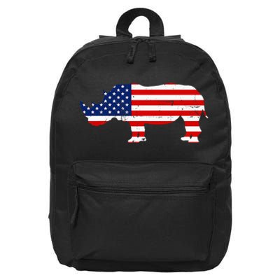 Rhino Lover Rhinoceros Horn Safari Wildlife Independence Day 16 in Basic Backpack