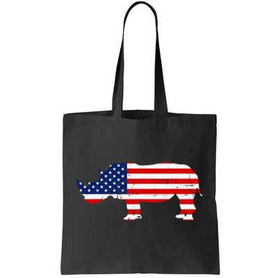 Rhino Lover Rhinoceros Horn Safari Wildlife Independence Day Tote Bag