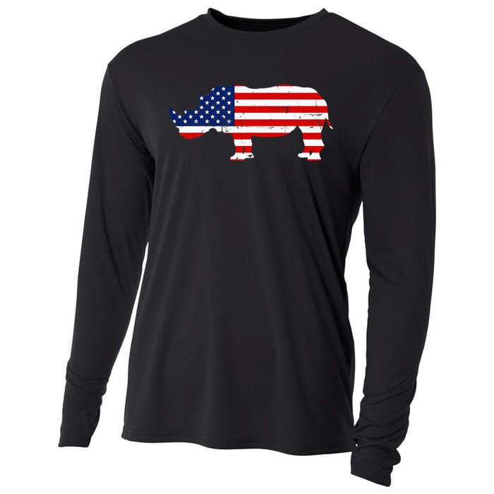 Rhino Lover Rhinoceros Horn Safari Wildlife Independence Day Cooling Performance Long Sleeve Crew