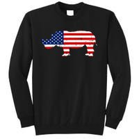 Rhino Lover Rhinoceros Horn Safari Wildlife Independence Day Tall Sweatshirt