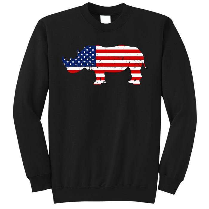 Rhino Lover Rhinoceros Horn Safari Wildlife Independence Day Tall Sweatshirt