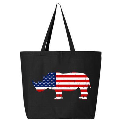 Rhino Lover Rhinoceros Horn Safari Wildlife Independence Day 25L Jumbo Tote