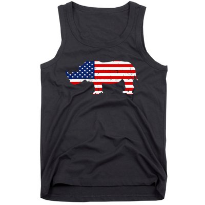 Rhino Lover Rhinoceros Horn Safari Wildlife Independence Day Tank Top