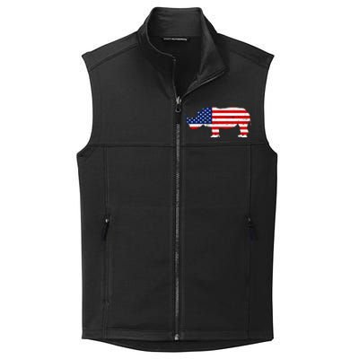 Rhino Lover Rhinoceros Horn Safari Wildlife Independence Day Collective Smooth Fleece Vest