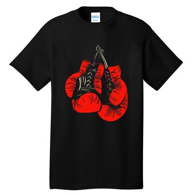 Retro Love Red Boxing Gloves Boxer Funny Boxing Lovers Tall T-Shirt