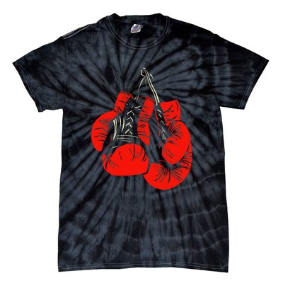 Retro Love Red Boxing Gloves Boxer Funny Boxing Lovers Tie-Dye T-Shirt