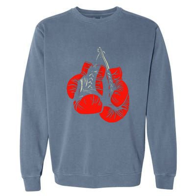 Retro Love Red Boxing Gloves Boxer Funny Boxing Lovers Garment-Dyed Sweatshirt