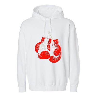 Retro Love Red Boxing Gloves Boxer Funny Boxing Lovers Garment-Dyed Fleece Hoodie