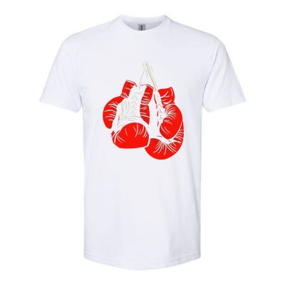 Retro Love Red Boxing Gloves Boxer Funny Boxing Lovers Softstyle CVC T-Shirt