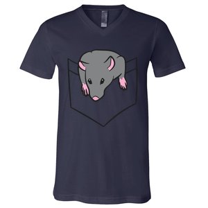 Rat Lover Rat In A Pocket V-Neck T-Shirt