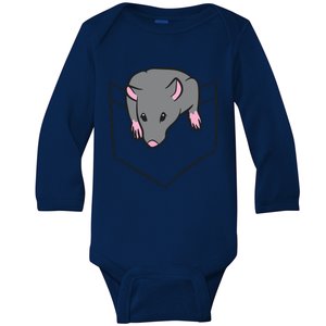 Rat Lover Rat In A Pocket Baby Long Sleeve Bodysuit