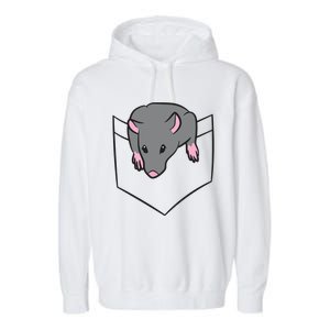 Rat Lover Rat In A Pocket Garment-Dyed Fleece Hoodie