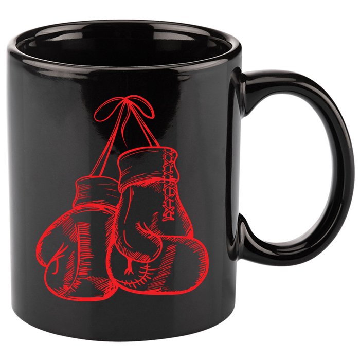 Retro Love Red Boxing Gloves Gifts Boxer 11oz C Handle Ceramic Mug