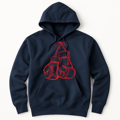 Retro Love Red Boxing Gloves Gifts Boxer Hoodie