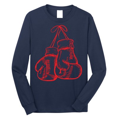 Retro Love Red Boxing Gloves Gifts Boxer Long Sleeve Shirt
