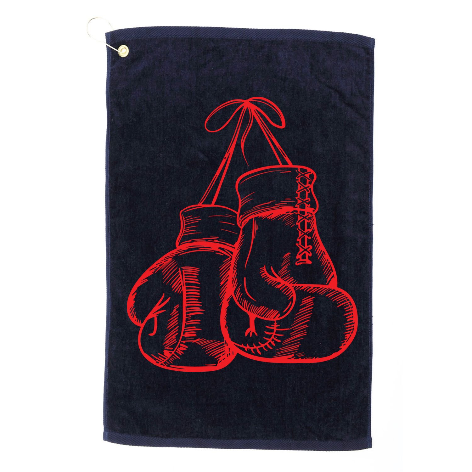 Retro Love Red Boxing Gloves Gifts Boxer Golf Towel