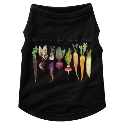Retro Let's Root For Each Other Cute Veggie Funny Vegan Doggie Tank